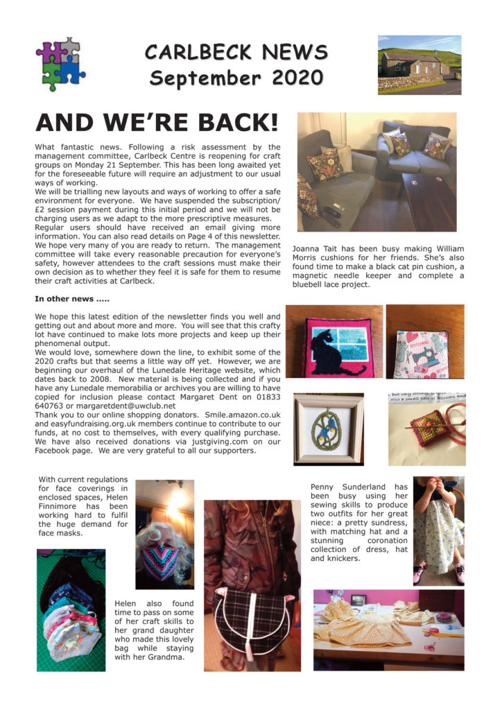Newsletter Page one Sept 2020