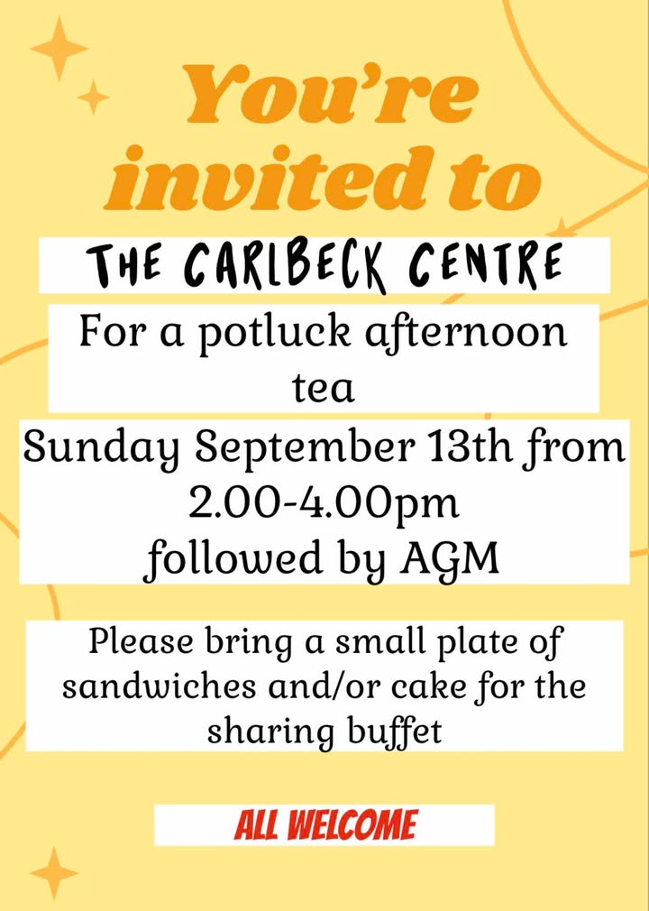 Pot Lluck Tea and AGM Poster